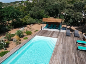 Vue piscine Villa Isula Location Porto-Vecchio